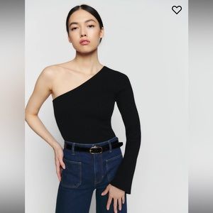 NWT Reformation Santo Cashmere One Shoulder Sweater